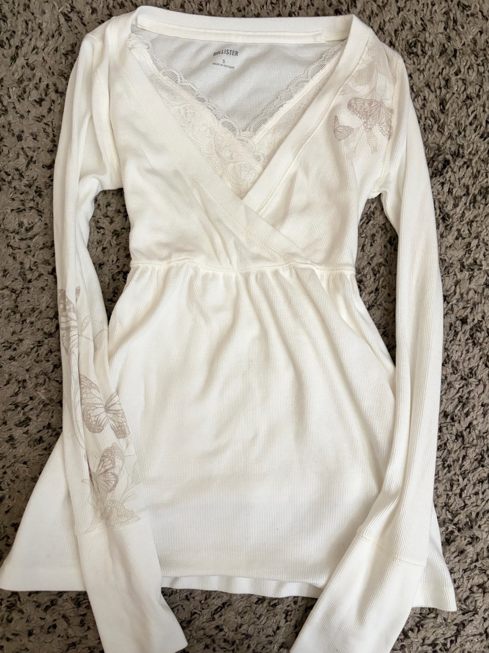 Hollister White Babydoll Top